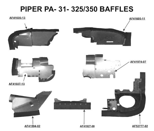 Piper PA-31-325/350 Engine Baffle Kit PA31325350-BRBK