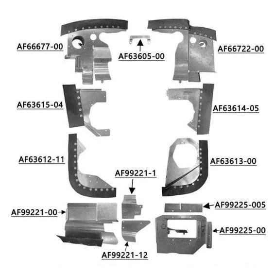 Piper Pa28-140 Baffle Set - Powder Coat
